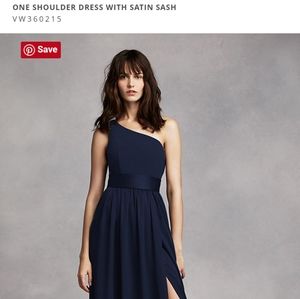 Vera Wang One Shoulder Dress w/Satin Sash- size 18